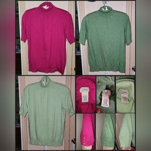 #062 LLBEAN-Short Sleeve Knit Pullover Style Sweater ~ Various Colors Available